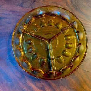 Vintage amber glass serving plate